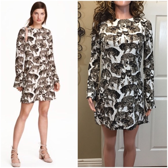 cat print dress h&m